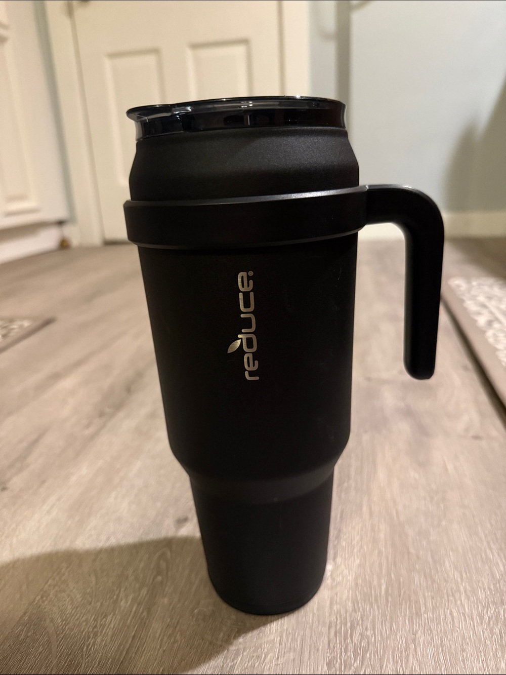 Reduce Black Insulated Travel Mug with Handle
